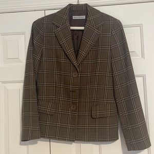 Emporio Armani brown checkered blazer, size small